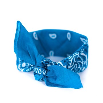 Bandana Bandanka Bawełniana Apaszka Chusta NIEBIESKA Damska Męska na Głowę
