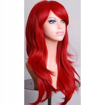 PERUKA MAŁA SYRENKA WŁOSY CZERWONE WIG STRÓJ DLA DOROSŁYCH COSPLAY