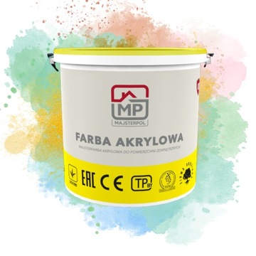 MAJSTERPOL FARBA AKRYLOWA NA ŚCIANY ELEWACJE 120 KOLORÓW 6 KG