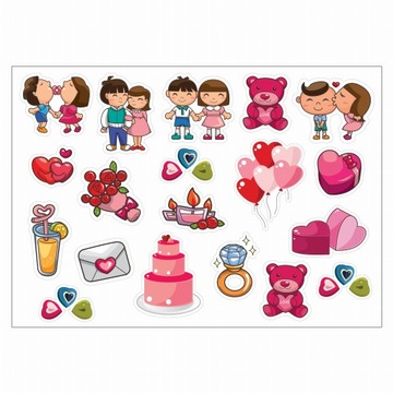 NAKLEJKI SAMOPRZYLEPNE KSIĘGA GOŚCI 4 19 szt