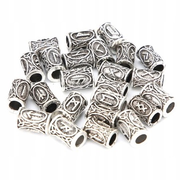 24 SZT. VIKING HAIR BEAD ALLOY VINTAGE DREADLOCK
