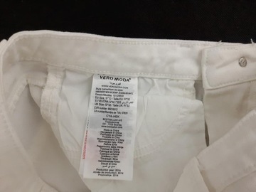 VERO MODA jeansowe SPODNIE RURKI elastyczne WYGODNE białe _ 32