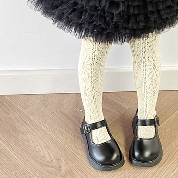 Колготки в стиле Лолита для девочек L Светло-желтый цветок