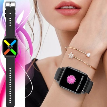 SMARTWATCH ZEGAREK POLSKIE MENU ROZMOWY SPORT SMART WATCH DAMSKI BLACK