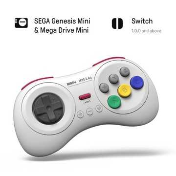8BitDo M30 2.4G Белый Pad SEGA Mega Drive Mini Switch RPi