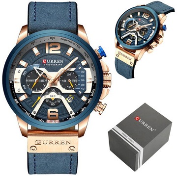 ZEGAREK MĘSKI CURREN zc027e CHRONOGRAF + ORYGINALNE PUDEŁKO NA PREZENT