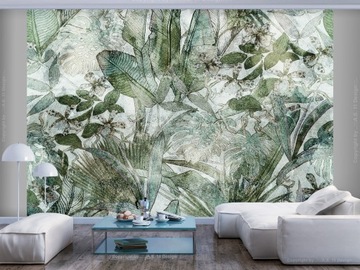 ФОТОобои БЕТОННЫЕ ЦВЕТЫ ЛИСТЬЯ 400x280 b-C-0871-a-a