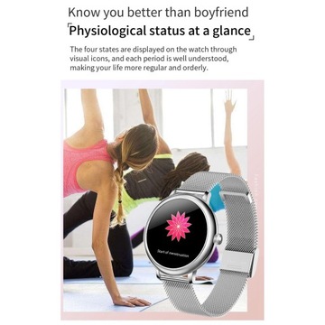 Inteligentna bransoletka HD Inteligentny zegarek Srebrny stalowy pasek