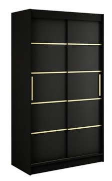Szafa przesuwna do kawalerki czarna MALI V1 120 cm