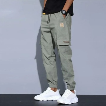Waist Trousers Pants Hip Elastic Student Cargo Men