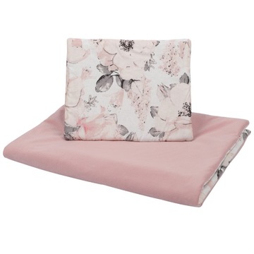Kocyk 100x75 Bawełna 71 + velvet brudny róż