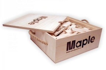 DREWNIANE KLOCKI MAPLE EDUKACYJNE SKRZYNIA 100 SZT