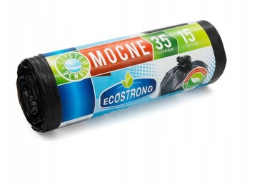 Worki na śmieci Sipeko Ecostrong 35L 15 sztuk w rolce z taśmą ściągającą