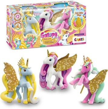 CRAZE GALUPY GOLD ZESTAW 3 FIGURKI JEDNOROŻEC KRYSZTAŁ SWAROVSKI UNICORN