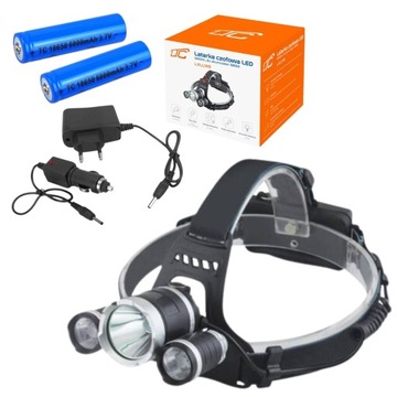 LATARKA LED CZOŁOWA AKUMULATOROWA USB MOCNA