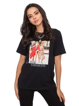 KOSZULKA DAMSKA t-shirt z nadrukiem - L
