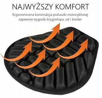 КОМФОРТНАЯ ПОДУШКА МОТОЦИКЛОВЫЙ ГЕЛЬ, ЧЕРНАЯ МЕГА