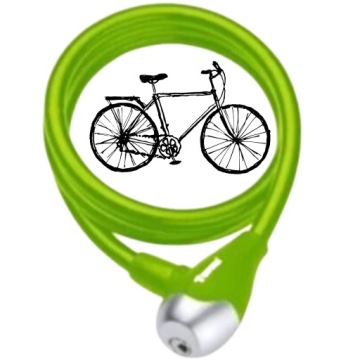 TONYON Stalowa Linka Zabezpieczająca Rower 10mm Zielona zielony kolor green