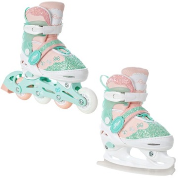 Роликовые коньки Фигурные коньки 2в1 Регулируемые светодиодные колеса RAVEN Mireia 27-30