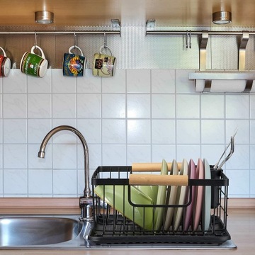 ЧЕРНЫЙ ДРЕНАЖ ДЛЯ СУШКИ ПОСУДЫ, БОЛЬШАЯ ПОДСТАВОЧНАЯ КАПЕЛЬНИЦА