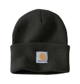 Ciepła Zimowa Czapka marki Carhartt / Legendarne Beanie / Black/white