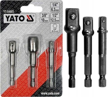 ADAPTERY HEX DO NASADEK ZESTAW 1/4 3/8 1/2