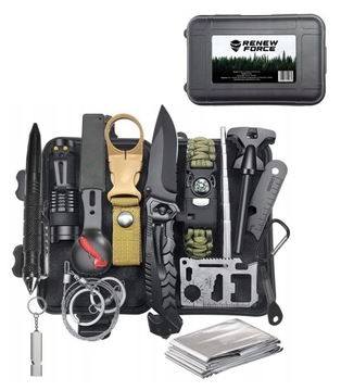 ZESTAW SURVIVALOWY WOJSKOWY Multitool SRV-62