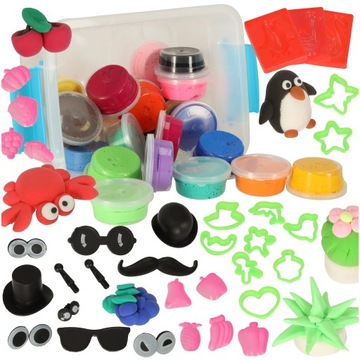 MAGICZNA PIANKOLINA MASA PLASTYCZNA DLA DZIECI 24 KOLORY AKCESORIA ZESTAW