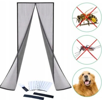 MOSKITIERA MAGNETYCZNA DO DRZWI SIATKA NA DRZWI MAGNES 100 x210