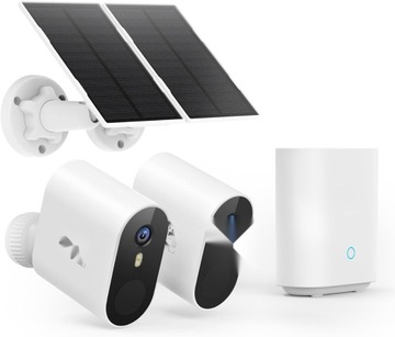 AOSU Kamera zewnętrzna solarna do monitoringu, kamera z baterią o 365 dniac
