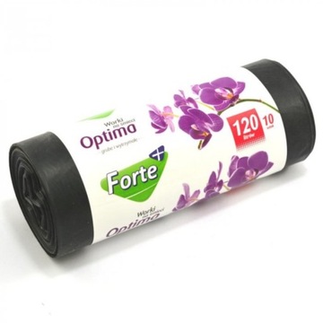 Worki na śmieci 120L/10 czarne LDPE Forte+ Optima