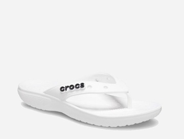 CROCS 207713 JAPONKI BIAŁE WSUWANE LOGO 38/39 1SDD