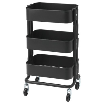 IKEA RASHULT wózek kuchenny, barek CZARNY raskog
