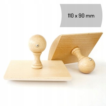 Duży stempel 110x90 mm pieczątka tradycyjna kołyska ręczna TWOJE LOGO wzór