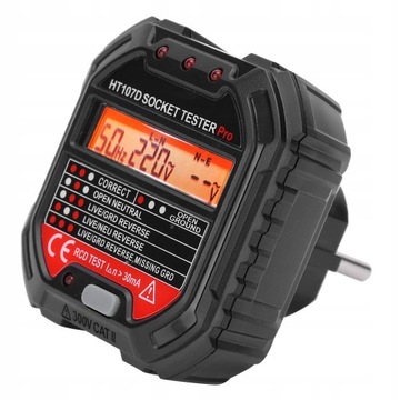 HT107D ЦИФРОВОЙ ТЕСТЕР РОЗЕТОК ЭЛЕКТРИЧЕСКИЙ ТЕСТЕР