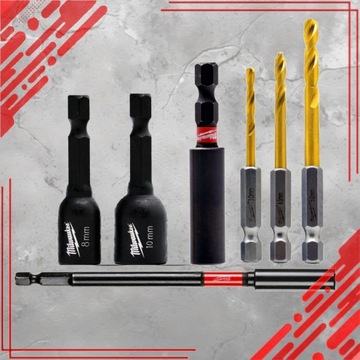 НАБОР УДАРНЫХ СВЕРЛ, НАСАДОК И СВЕРЛ 40 ШТ. УДАРНЫХ СВЕРЛ