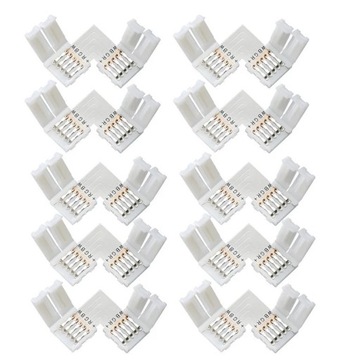 УГЛОВОЙ РАЗЪЕМ L 90 БЫСТРОРАЗЪЕМНЫЙ РАЗЪЕМ УГЛОВОЙ РАЗЪЕМ СВЕТОДИОДНАЯ ЛЕНТА RGBW 5КОНТАКТНАЯ 12мм