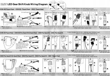 Ручка переключения передач LED BMW E46 E60 E61 Автомат