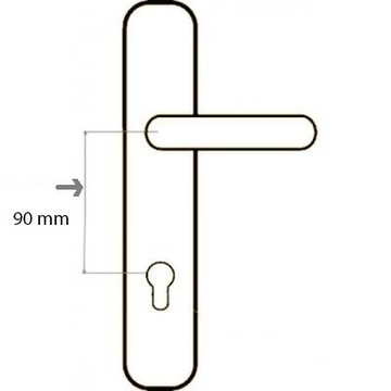 KLAMKA DRZWIOWA MOSIĘŻNA OZDOBNA RETRO 90 mm WKŁAD