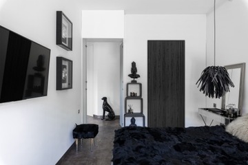 Раздвижные гармонии двери ПВХ ПВХ ST2A Black 83 см