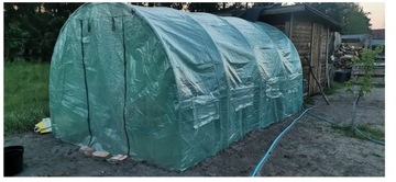 TUNEL FOLIOWY OGRODOWY 3x4,5 13,5m2 FOLIAK 4,5x3 ZIELONY Duży Namiot Mocny