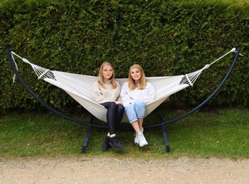 DUŻY HAMAK DWUOSOBOWY MOCNY PAŁĄK 60CM XXL TORBA POKROWIEC 270 x 150 WZ7