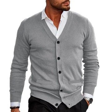 Mens Autumn Winter V Neck Vintage Sweater Cardigan