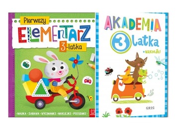 Elementarz i ćwiczenia dla 3-latka ZESTAW naklejki