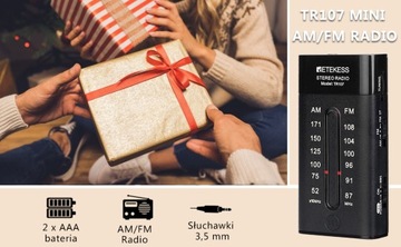 Портативная радиостанция AMFM Retekess TR107 с наушниками