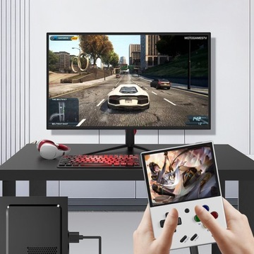 Miyoo Mini Plus PRZENOŚNA KONSOLA DO GIER Z 15000+ GIER + KARTĄ 128G BIAŁY