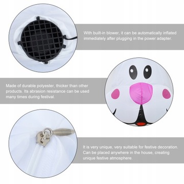 1 комплект надувных украшений пасхального кролика