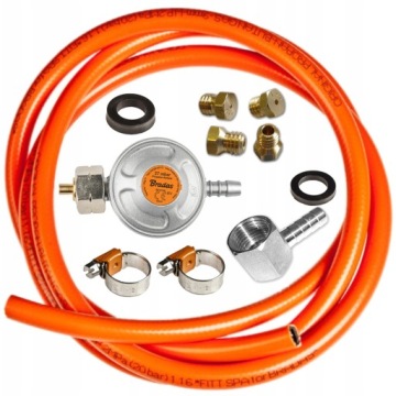 ШЛАНГ + БАЛЛОН РЕДУКТОРА ГАЗА + СОЕДИНИТЕЛЬ + НАСАДКИ ДЛЯ ПЕЧИ 2 м