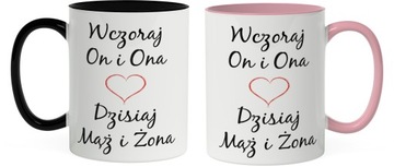 KUBKI NA ŚLUB WESELE PARA MŁODA PREZENT MĄŻ ŻONA
