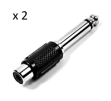Przejście Jack: wtyk 6.3 mono-gniazdo RCA plast x2